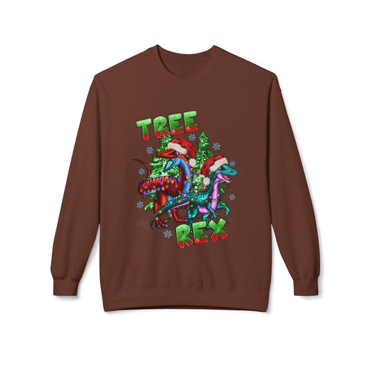 Tree Rex Christmas — Festive Dinosaur Holiday CrewneckSweatshirt