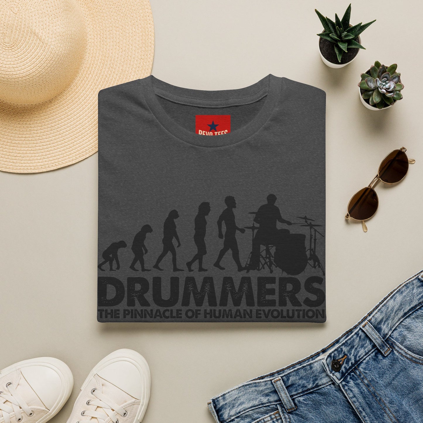 Evolution of Drummers - Unisex Softstyle T-Shirt