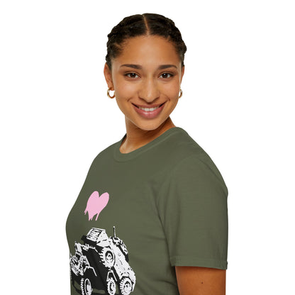 Banksy T-Shirt — Pink Drip Heart with Tank Graffiti Tee