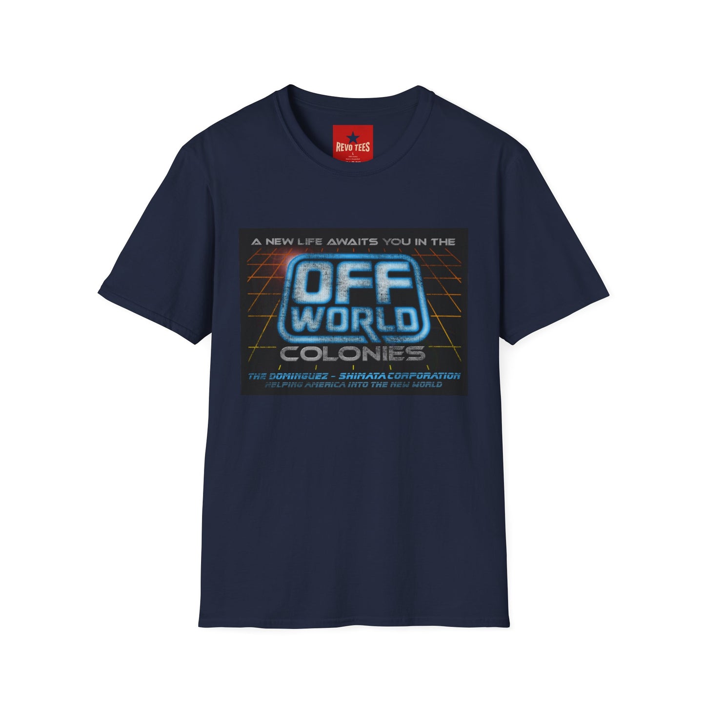 Off World Colonies Retro Sci‑Fi T-Shirt — "A New Life Awaits You in the Off World"