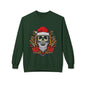Skull Santa — Edgy Christmas Skull with Santa Hat and Gifts Crewneck Sweatshirt