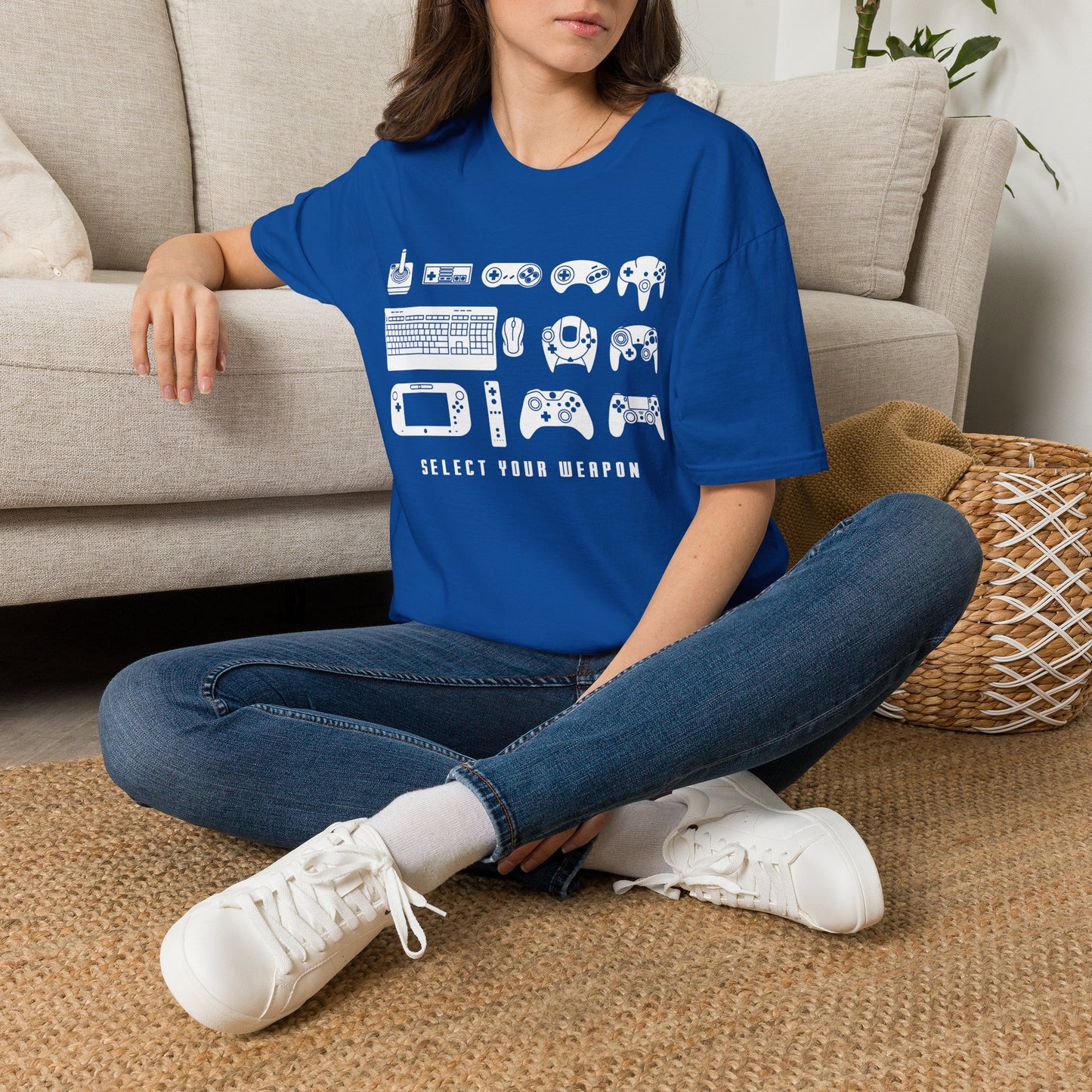 Gaming Controllers T-Shirt — "Select Your Weapon" Retro Console Gamer Tee
