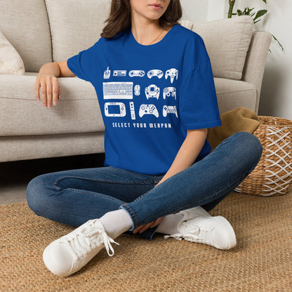 Gaming Controllers T-Shirt — "Select Your Weapon" Retro Console Gamer Tee