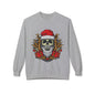 Skull Santa — Edgy Christmas Skull with Santa Hat and Gifts Crewneck Sweatshirt