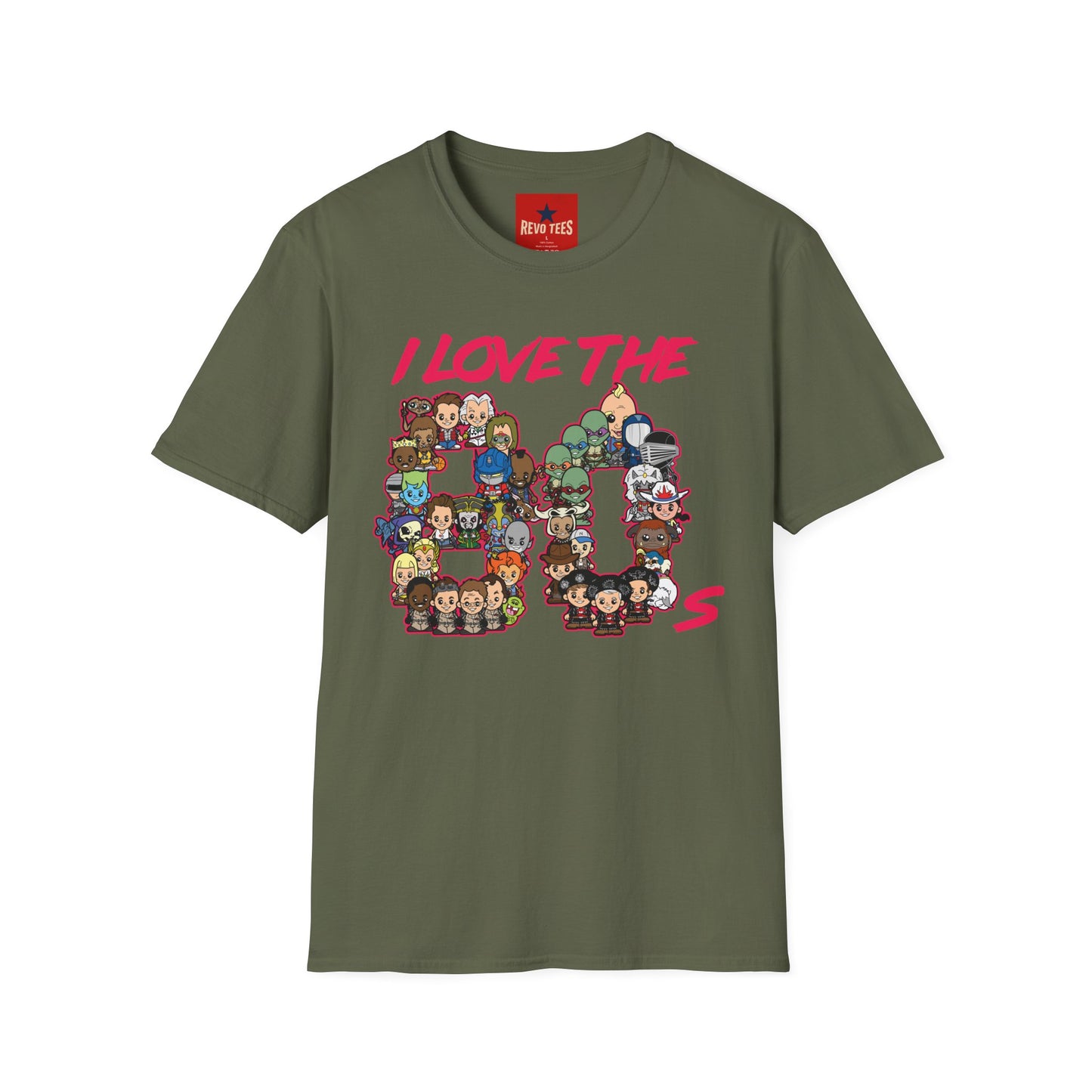 T-Shirt — "I Love the 80s" Retro Pop Culture Character Tee
