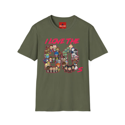 T-Shirt — "I Love the 80s" Retro Pop Culture Character Tee