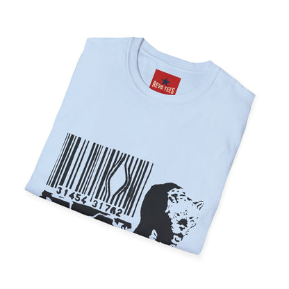 Barcode Cow Graphic T‑Shirt — Animal Rights / Eco Protest Tee