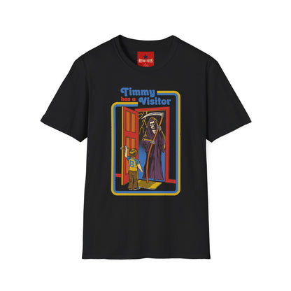 T-Shirt — “Timmy Has a Visitor” Retro Horror Graphic Tee
