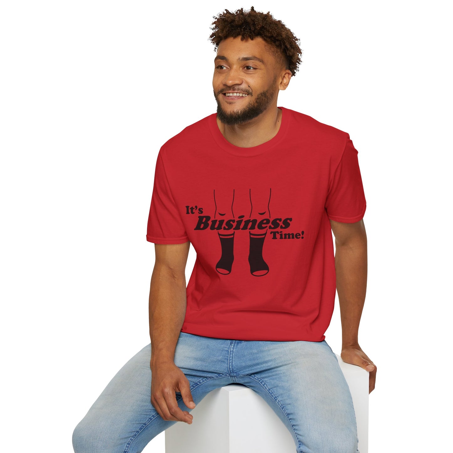 It's Business Time T-Shirt — Funny Retro Socks Graphic Tee for Work-From-Home & Casual Wear
