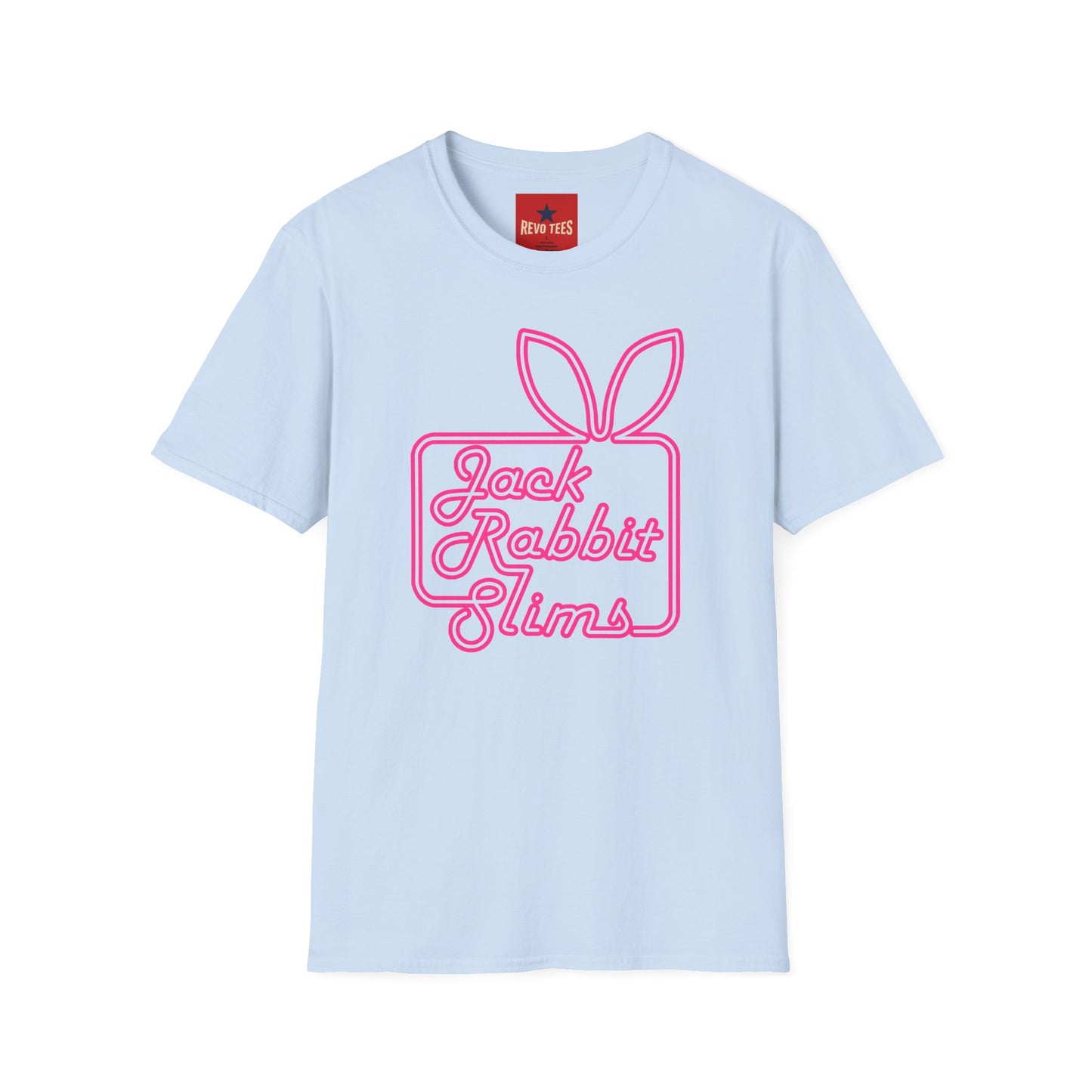 Jack Rabbit Slims T‑Shirt — Retro Neon Bunny Logo Tee