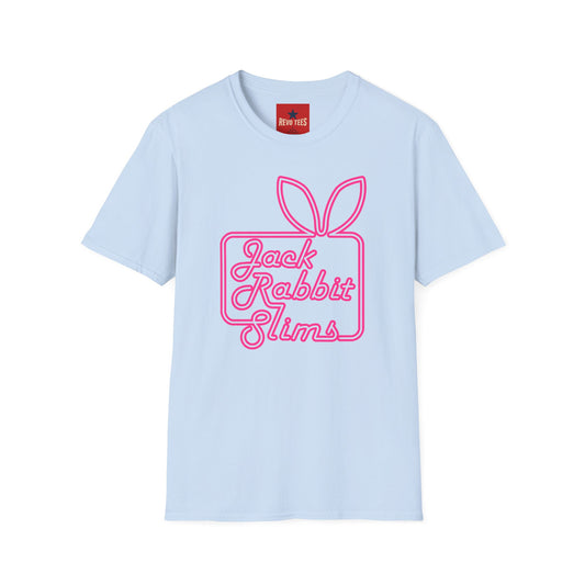 Jack Rabbit Slims T‑Shirt — Retro Neon Bunny Logo Tee