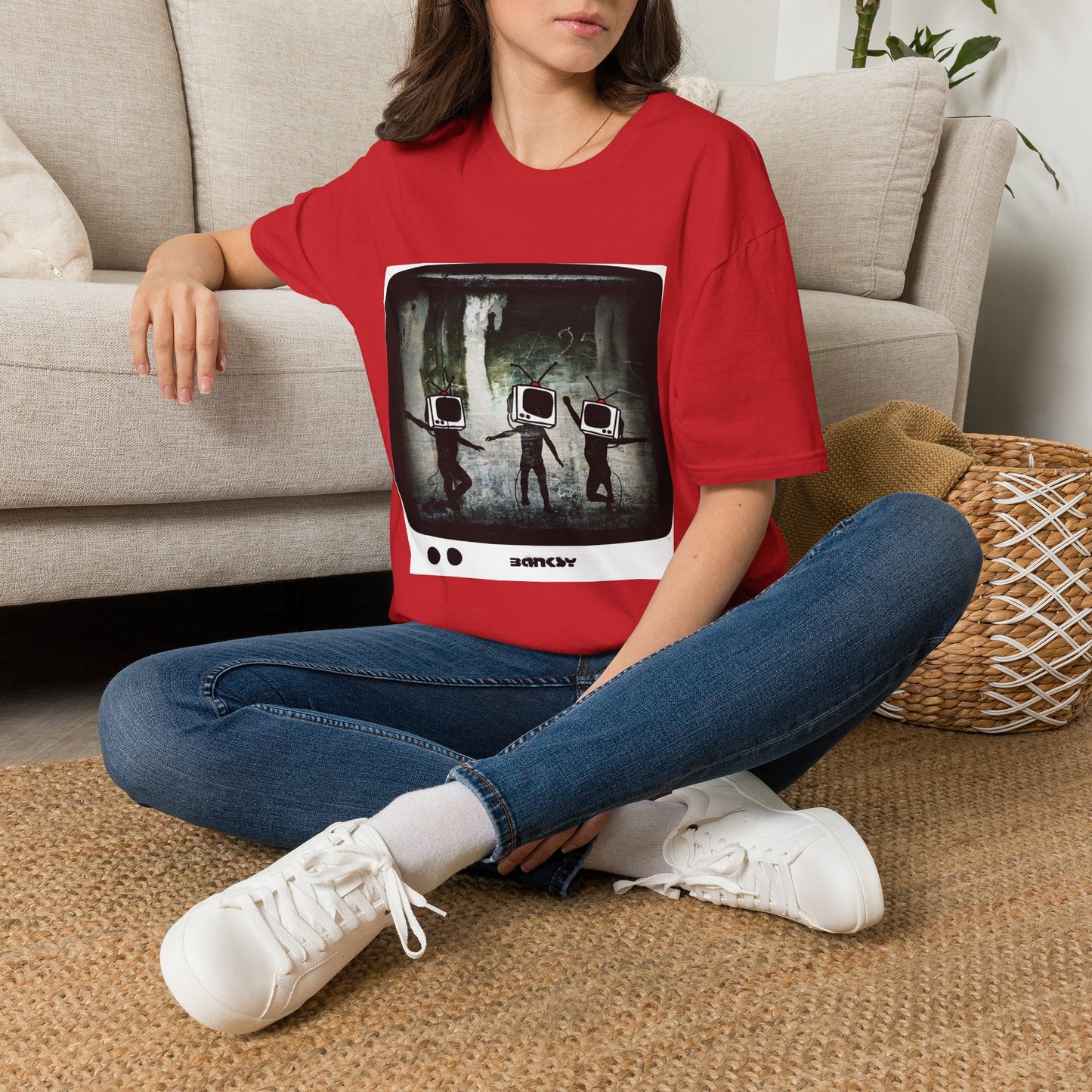 Banksy TV Head Graphic T-Shirt