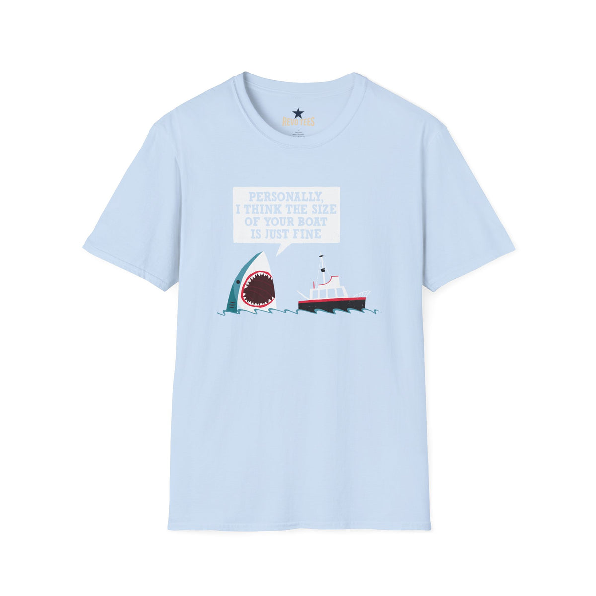 Revotees Shark Joke Personally I Think the Size of Your Boat Is Just Fine Graphic T-Shirt - alternate view 7