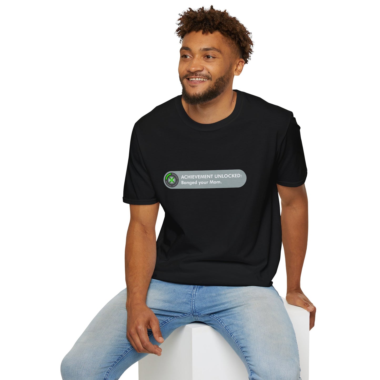 T-Shirt — "Achievement Unlocked: Banged Your Mom" Gamer Humor Tee