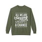 "All We Are Saying Is Give Sprouts a Chance" Cozy Vegan Humor Crewneck Sweatshirt