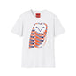Owl Pattern T-Shirt — Geometric Orange & Navy Cute Owl Graphic Tee