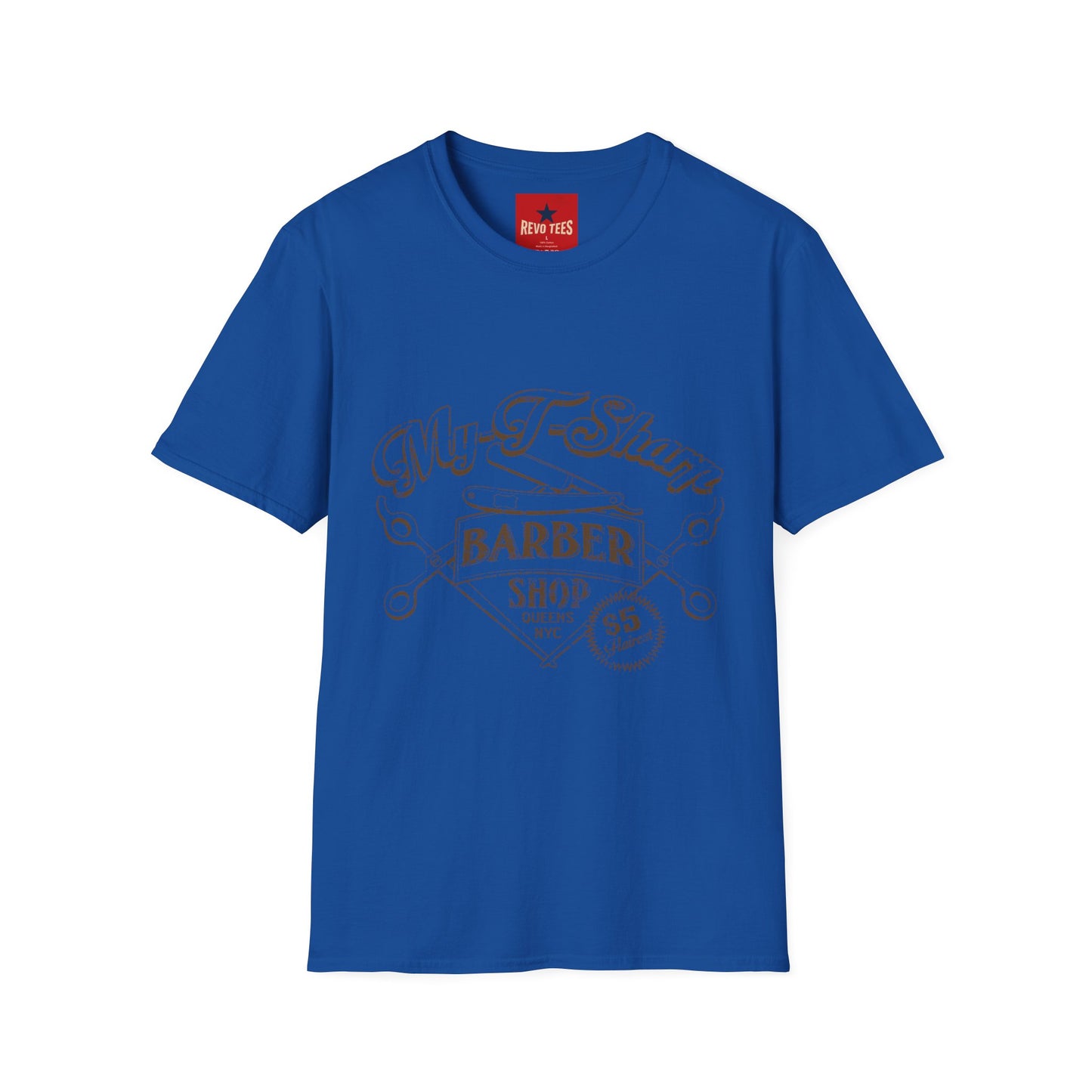 Barber Shop Graphic T‑Shirt — 'My T‑Shirt Barber Shop' Vintage Logo Tee