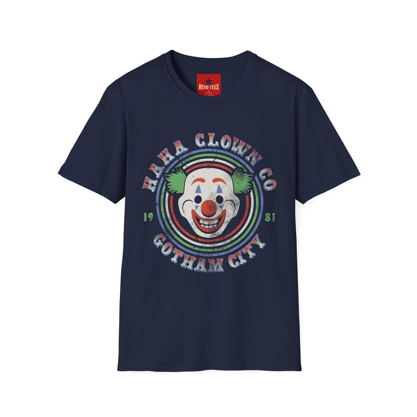 Retro 'Ha Ha Clown Co.' Graphic T‑Shirt — Vintage Clown Face Tee