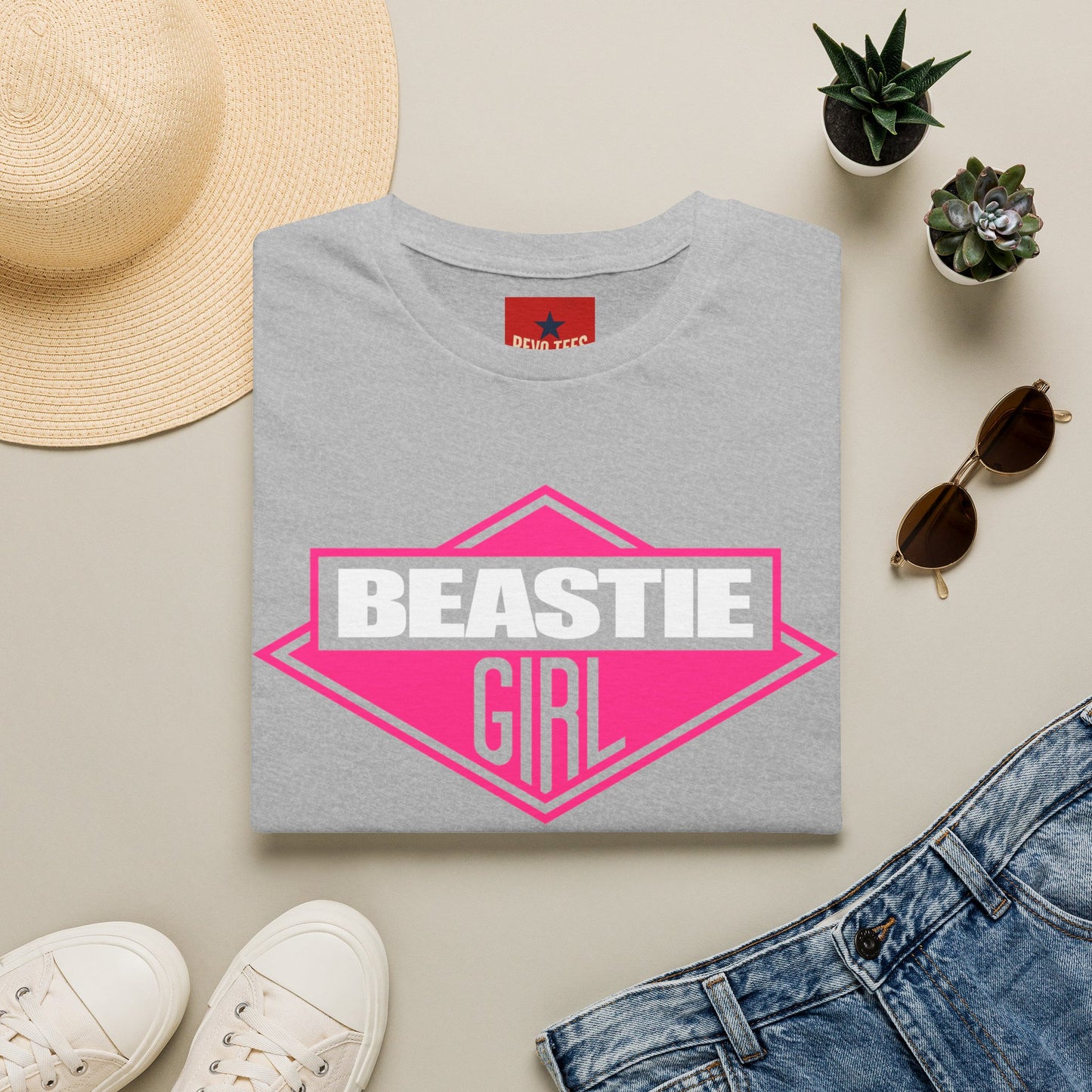 Beastie Girl T-Shirt — Retro Pink Diamond Graphic Tee