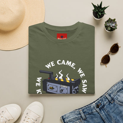 T‑Shirt — “We Came, We Saw, We Kicked Its Ass” Grill/BBQ Crew Tee