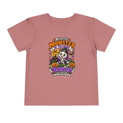 REVOTEES Toddler Tee — "Monster in Training" Cute Skeleton Halloween Shirt