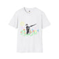 Revotees Banksy Style Soldier with Childlike Doodle Flowers T-Shirt