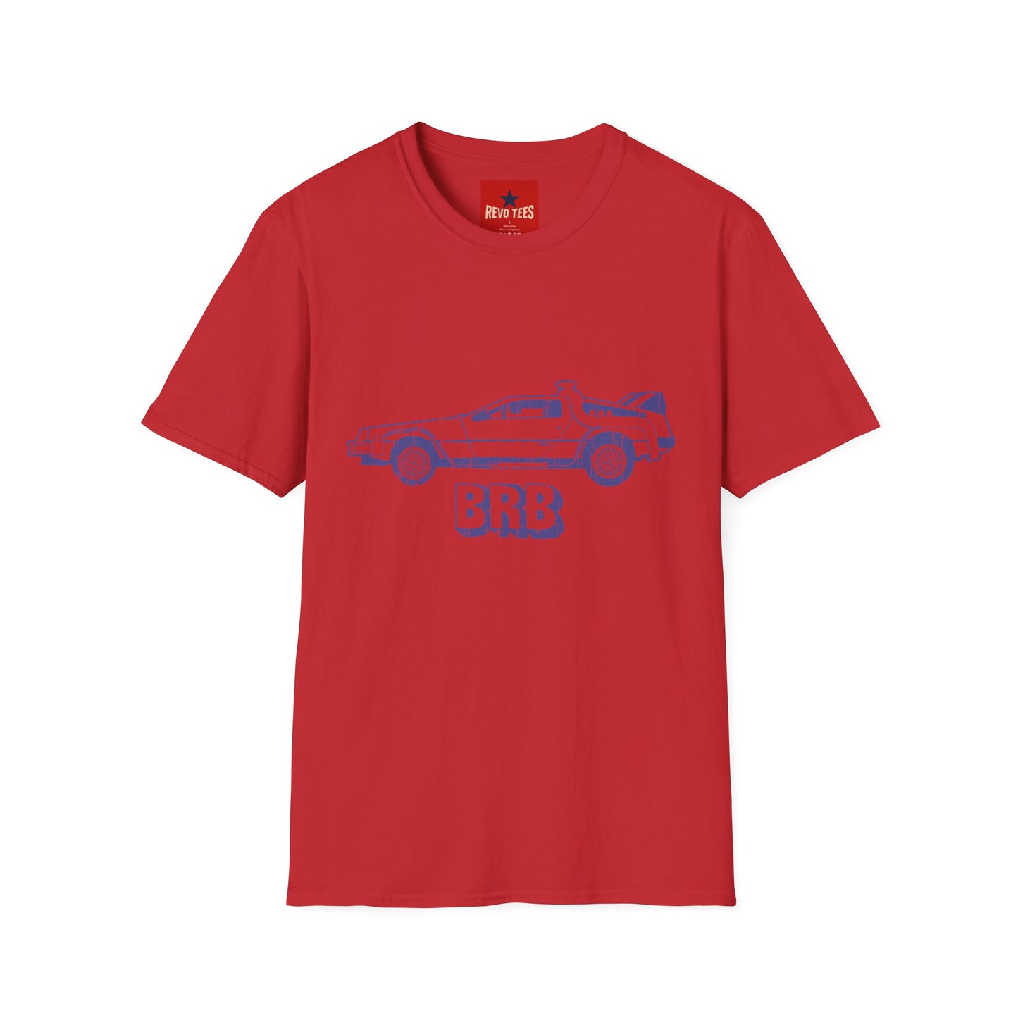 BRB DeLorean T-Shirt — Vintage Time Machine Tee for Retro & Sci‑Fi Fans