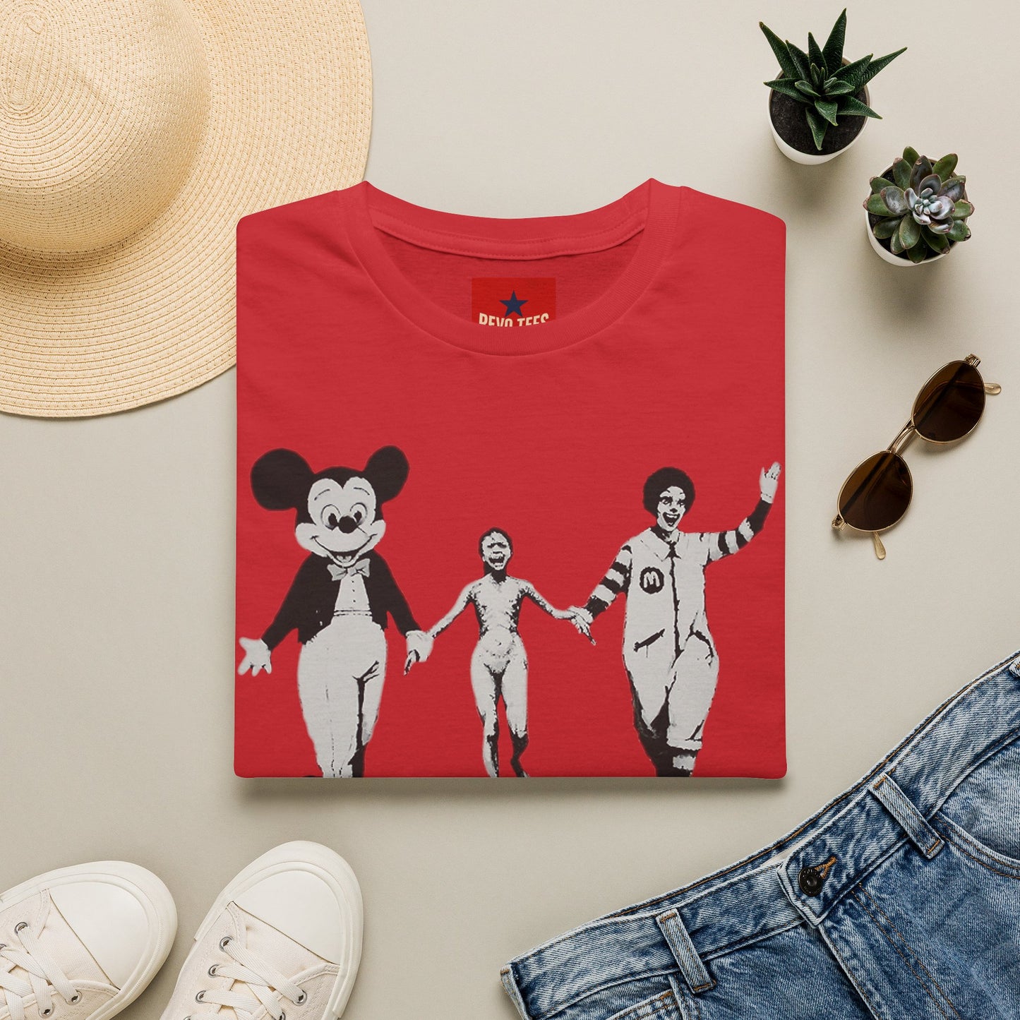 Banksy Graphic T-Shirt — Retro Satirical Parade Design