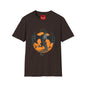 Dragon Moon T-Shirt — Black Dragon Silhouette with Orange Moon