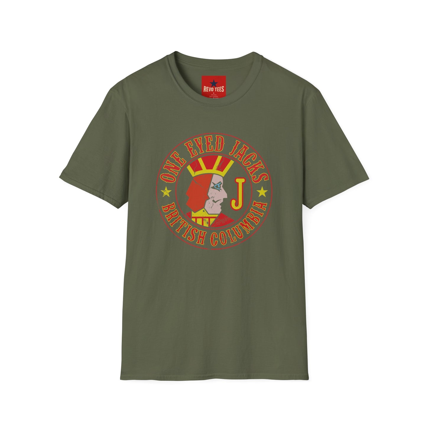 One Eyed Jacks British Columbia T-Shirt — Retro Casino Logo Tee