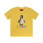 Kids Tee — Cute Pebble Penguin “REVOTEES” Colorful Logo