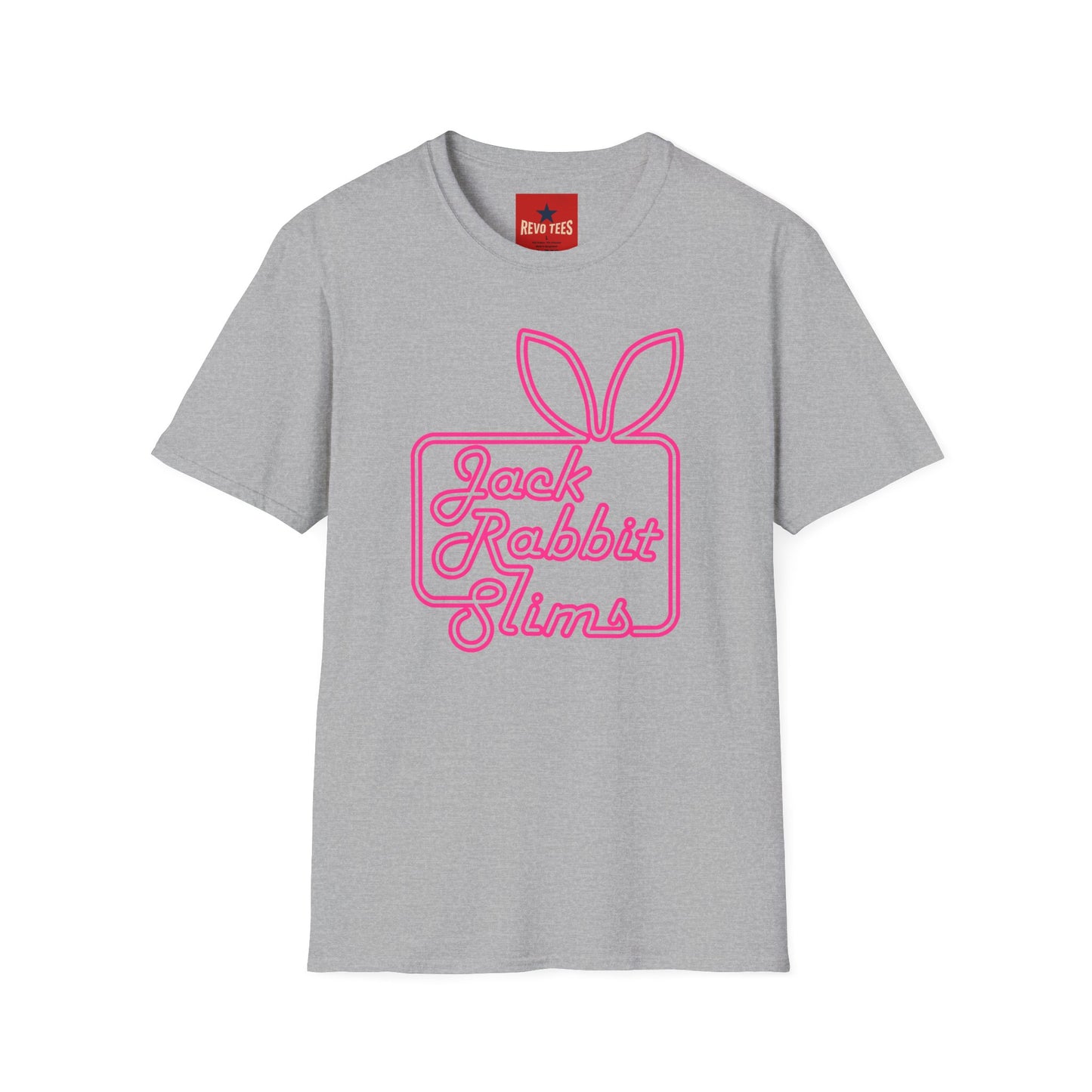Jack Rabbit Slims T‑Shirt — Retro Neon Bunny Logo Tee