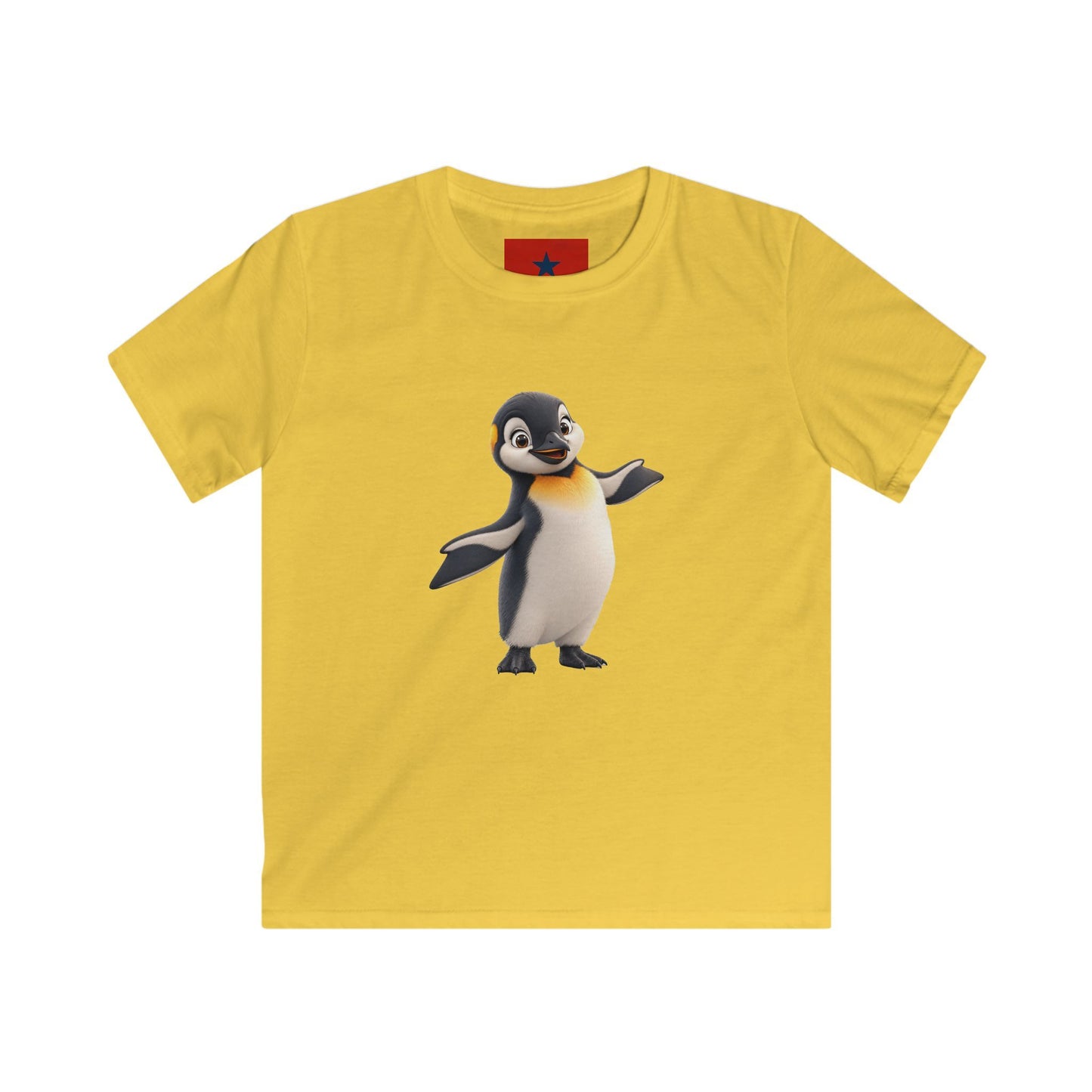 Kids Penguin Graphic Tee — Cute Dancing Penguin Shirt front and back design