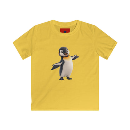 Kids Penguin Graphic Tee — Cute Dancing Penguin Shirt front and back design