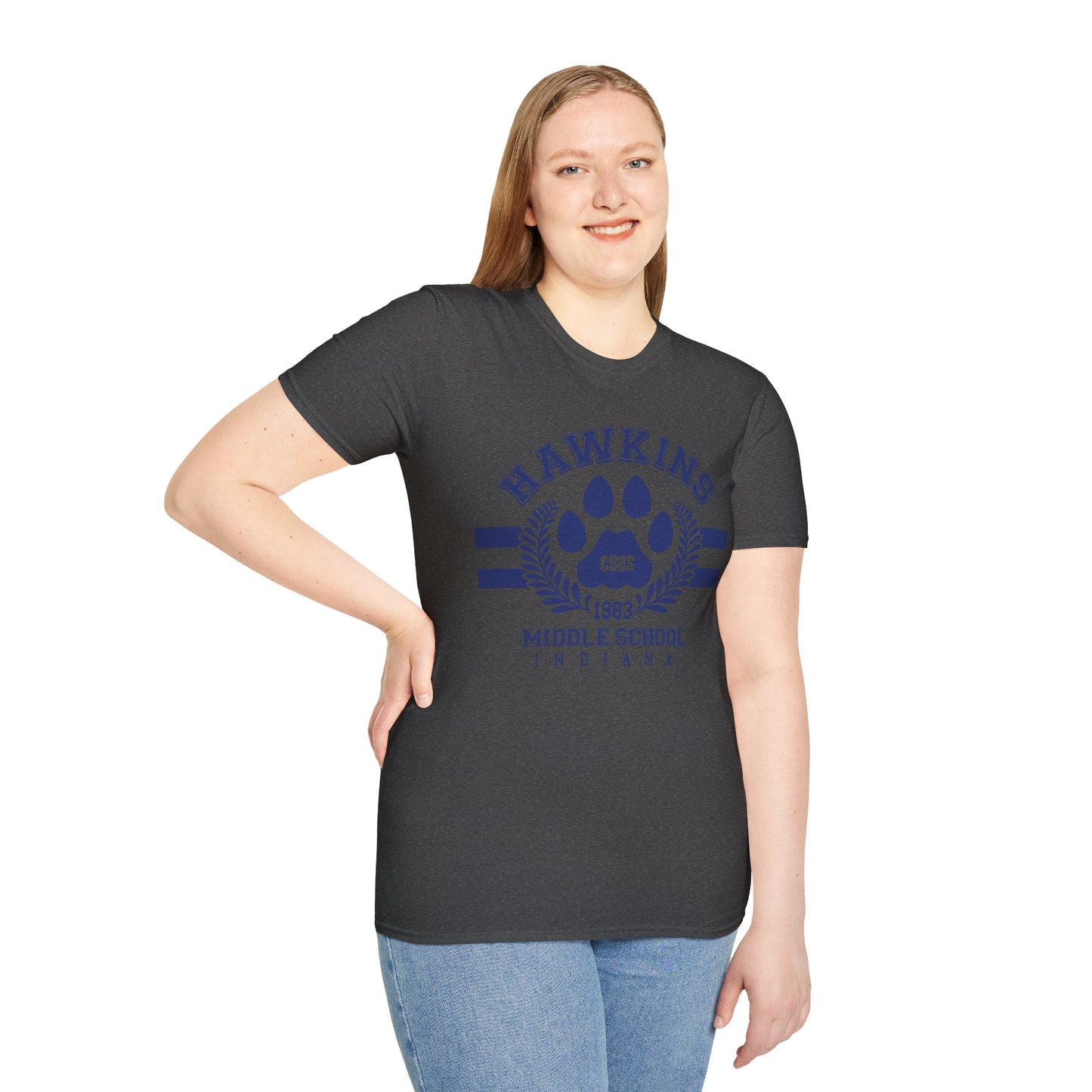 Hawkins Cubs Paw Graphic T-Shirt — Vintage Middle School Spirit Tee