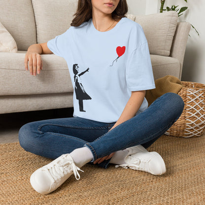 Banksy Balloon Girl T‑Shirt — Heart Balloon Street Art Graphic Tee