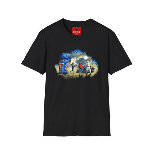 Sci‑Fi Adventure T‑Shirt — Time Traveler Crew Scene