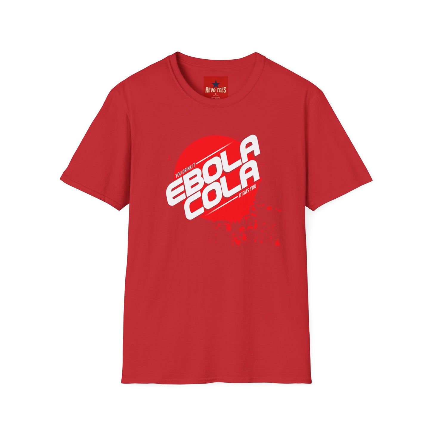 Ebola Cola Graphic T-Shirt – Retro Logo & Distressed Splash Design