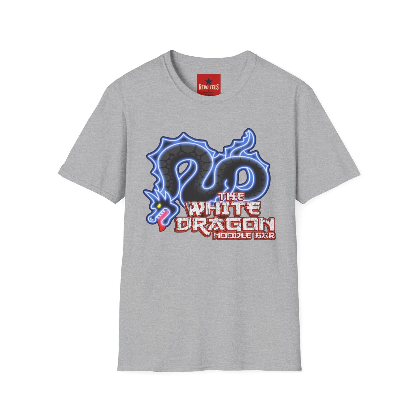 White Dragon Graphic T-Shirt — Neon Snake Logo "The White Dragon"