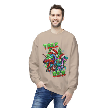 Tree Rex Christmas — Festive Dinosaur Holiday CrewneckSweatshirt