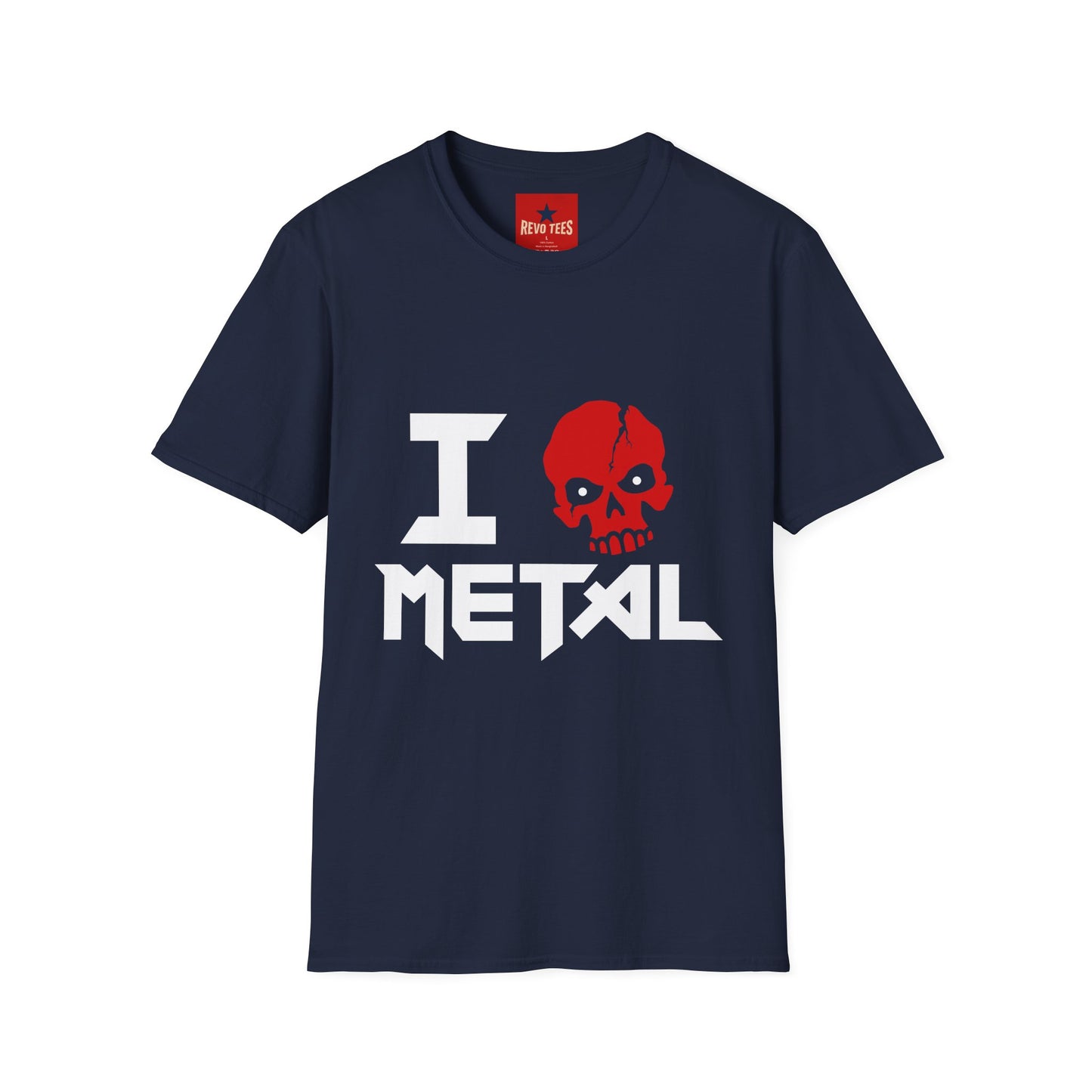 I Love Metal T-Shirt — Red Skull Heavy Metal Band Tee