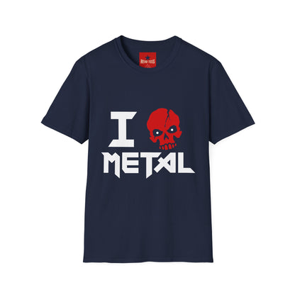 I Love Metal T-Shirt — Red Skull Heavy Metal Band Tee