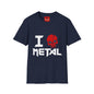 I Love Metal T-Shirt — Red Skull Heavy Metal Band Tee