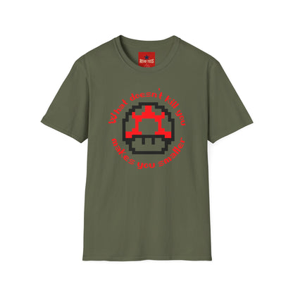 Retro Pixel Mushroom T-Shirt — "What doesn’t kill you makes you smaller"