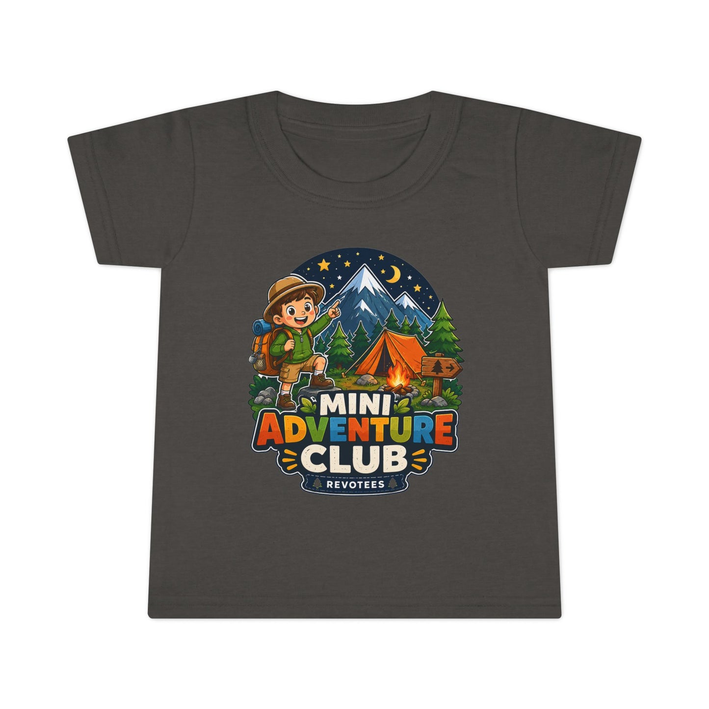 Mini Adventure Club Toddler T‑Shirt — Cute Kids Camping Graphic Tee