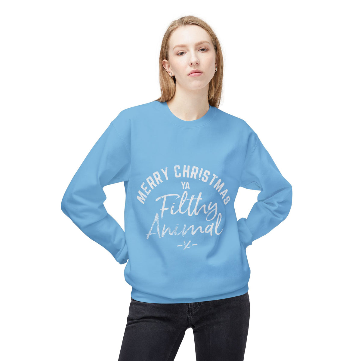 Merry Christmas Ya Filthy Animal Crewneck Sweatshirt