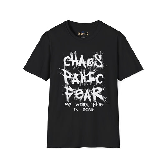 Revotees Chaos Panic Fear Unisex Softstyle T-Shirt - alternate view 2