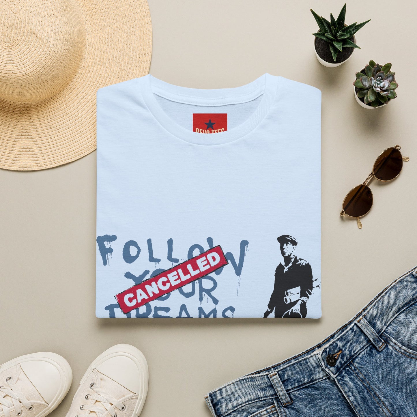 Banksy Cancelled Dreams T-Shirt — 'Follow Your Dreams' Banksy Style Street Art Tee