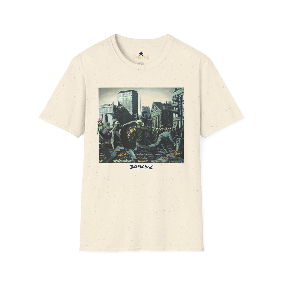 Revotees Banksy City Riot Graphic Urban Protest Art T-Shirt - alternate view 5