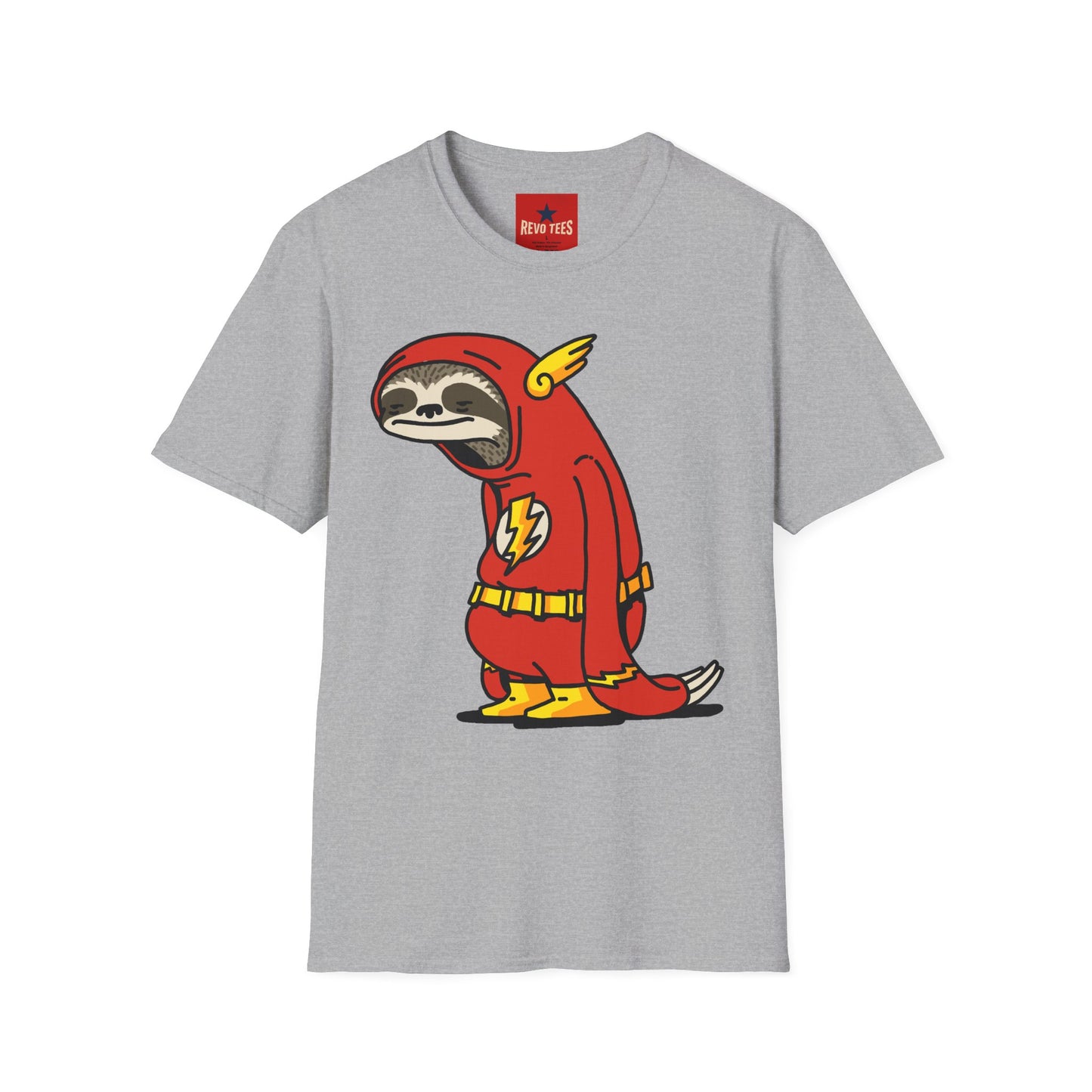 Funny Sloth Flash T-Shirt — Lazy Superhero Graphic Tee